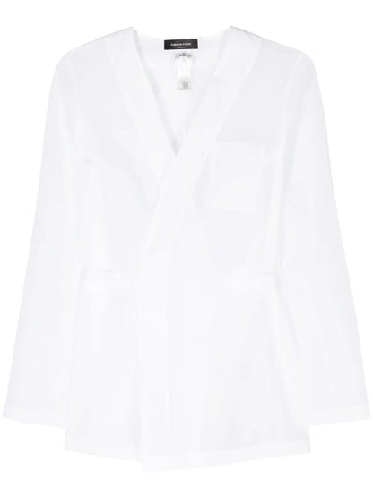 V-Neck Muslin Wrap Jacket