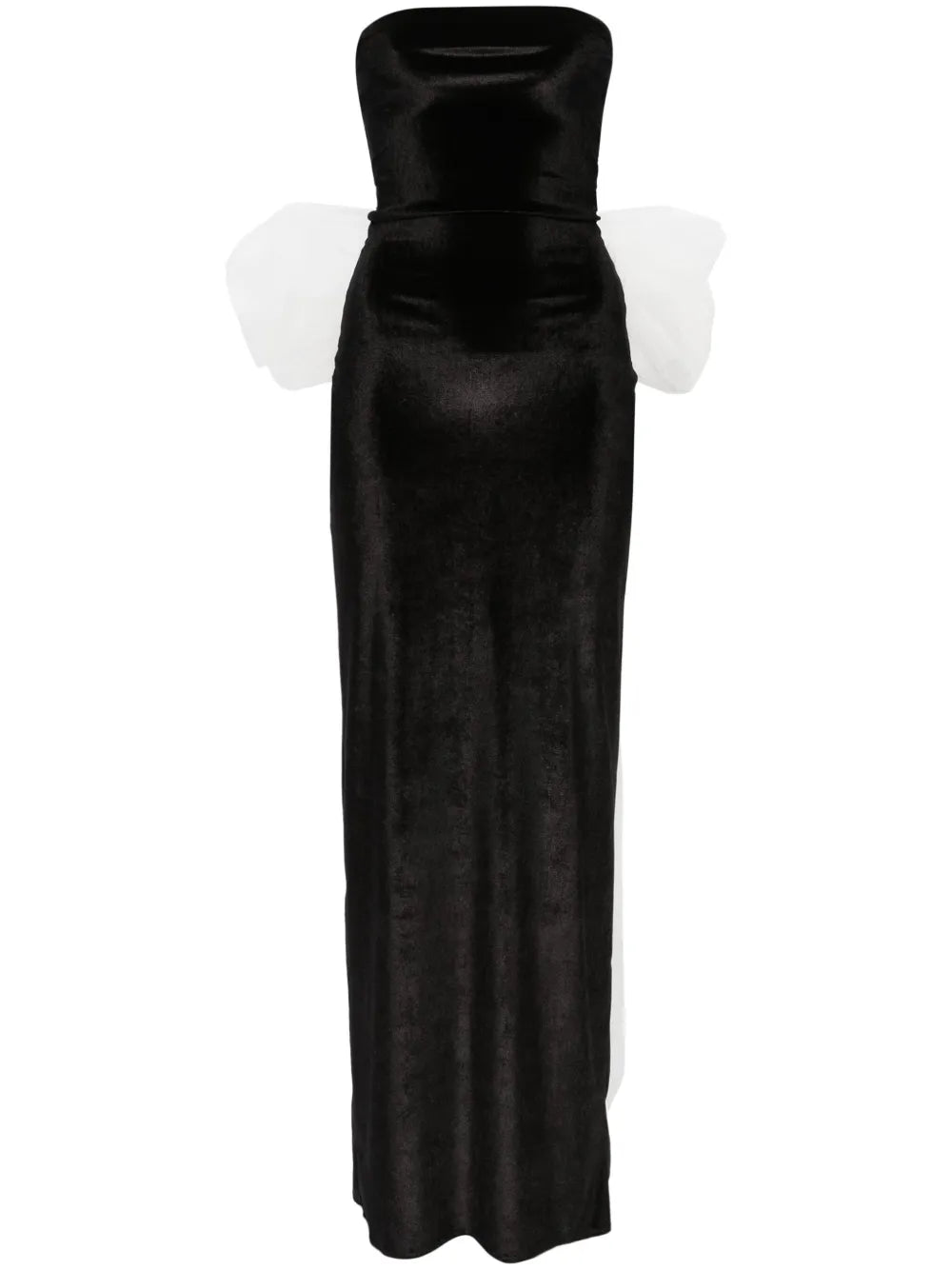 Bow-Detail Velvet Gown