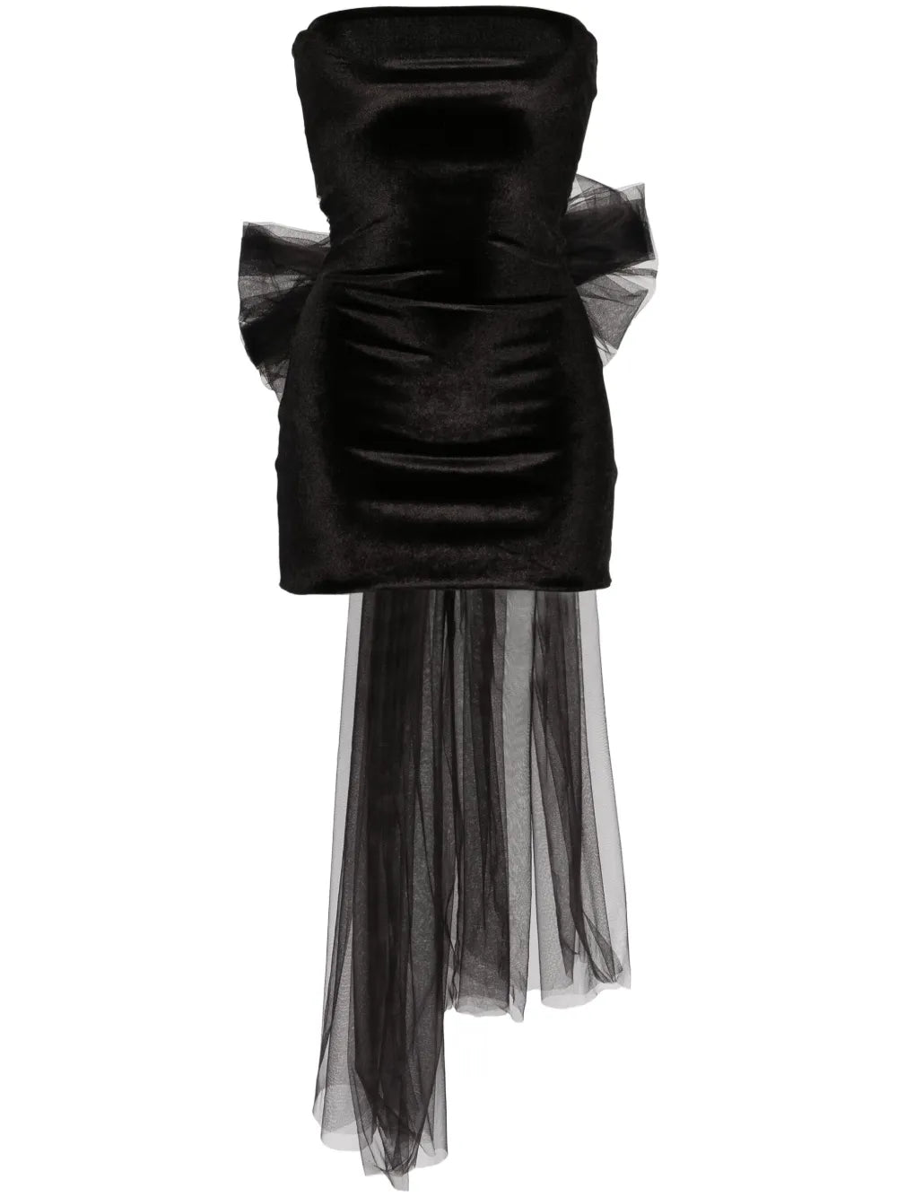 Oversize-Bow Velvet Miniskirt