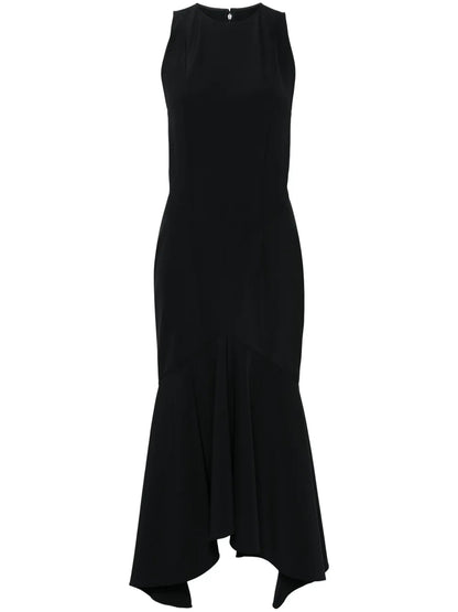 Seam-Detailed Flared Maxi Dress