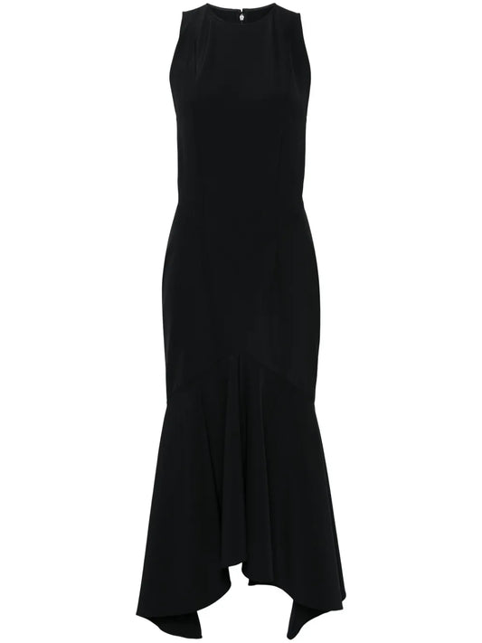Seam-Detailed Flared Maxi Dress