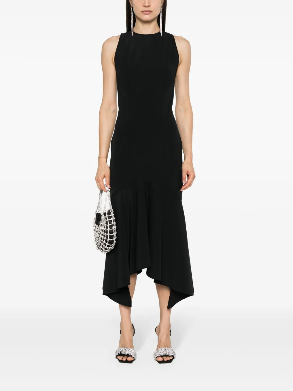 Seam-Detailed Flared Maxi Dress