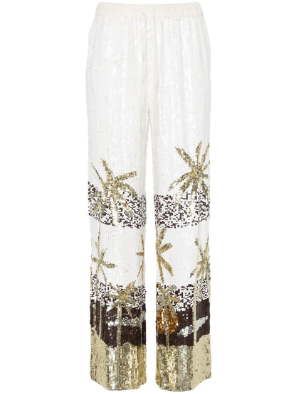 Sequined Wide-Leg Trousers
