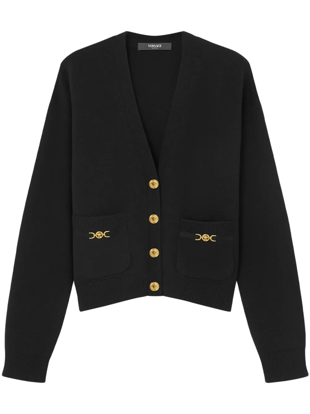 Medusa-Plaque V-Neck Cardigan