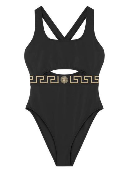 Greca Border One-Piece Swimsuit