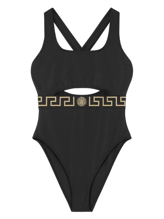 Greca Border One-Piece Swimsuit
