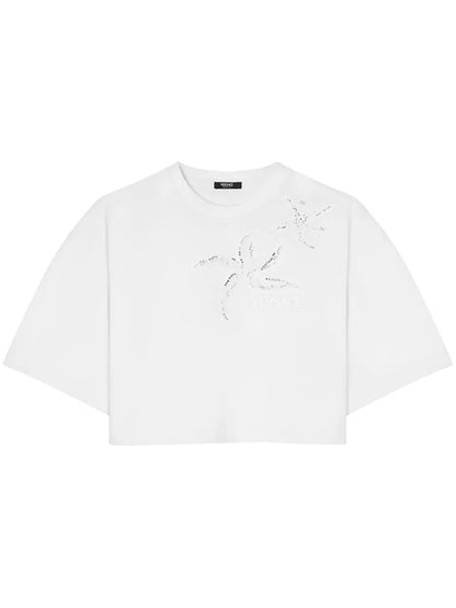 Embroidered Cropped T-Shirt