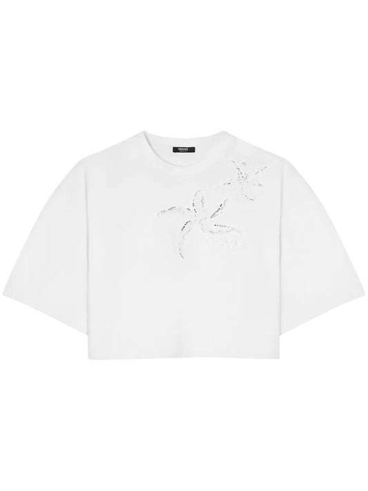 Embroidered Cropped T-Shirt