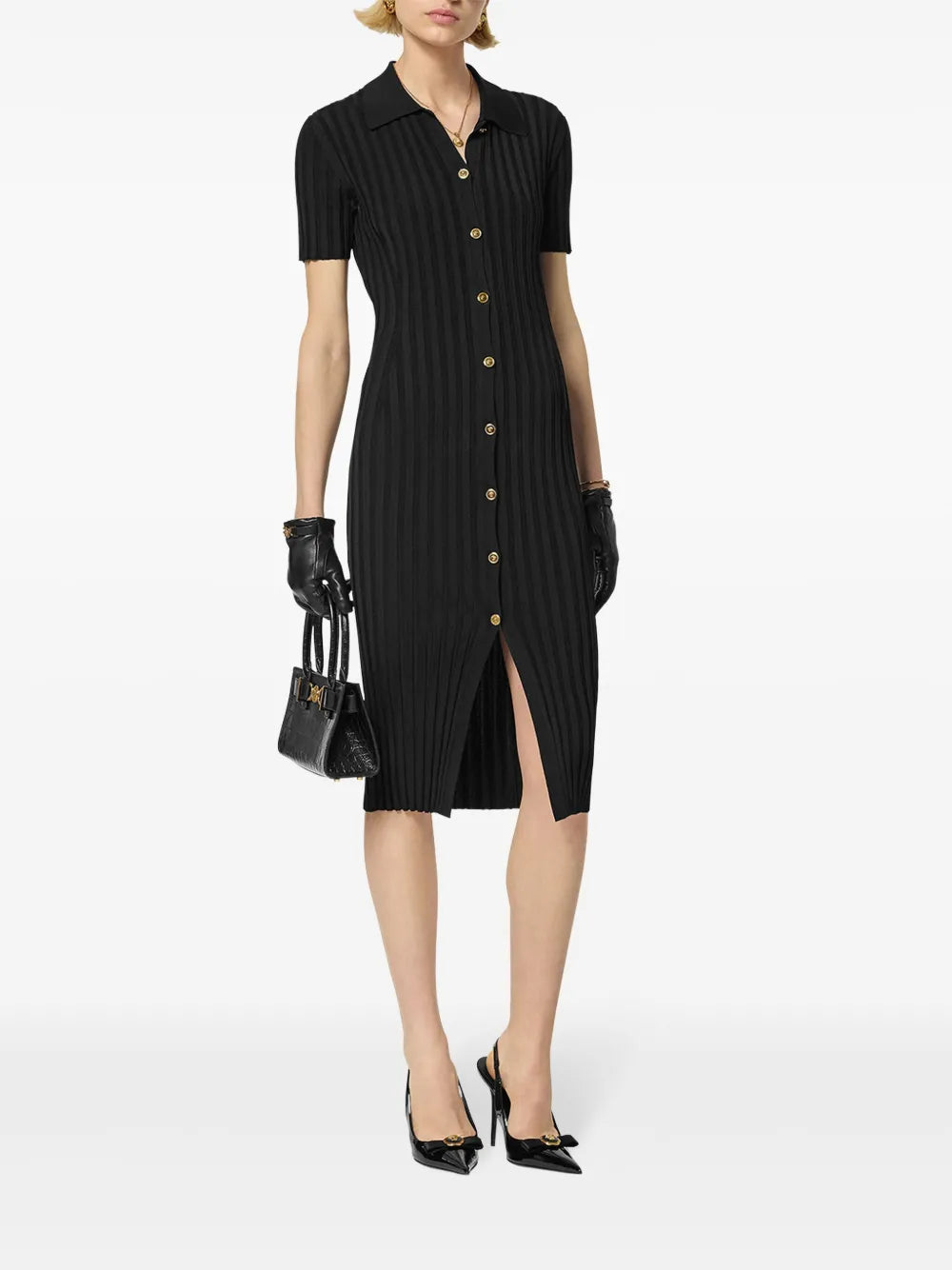Knitted Midi Shirt Dress