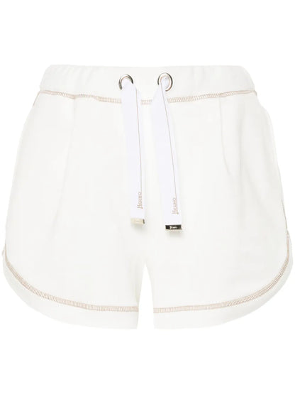Contrast-Stitching Cotton Shorts