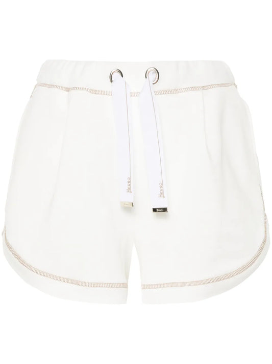 Contrast-Stitching Cotton Shorts