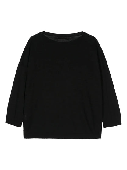 Wide-Neck Drop-Shoulder Jumper