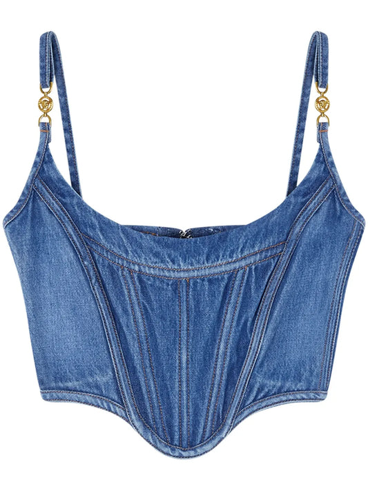 Medusa '95 Denim Corset Top