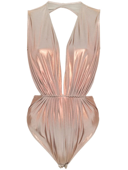 Gia Laminated-Finish Bodysuit