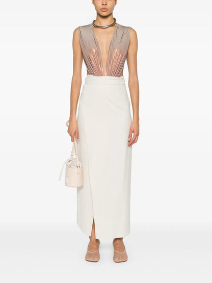 Gia Laminated-Finish Bodysuit
