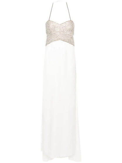 Crystal-Embellished Cut-Out Dress