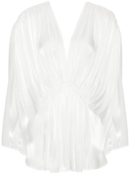 Draped Lamé Blouse