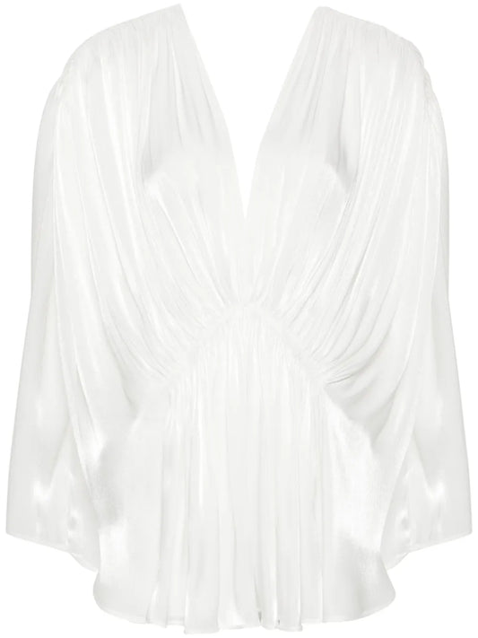 Draped Lamé Blouse