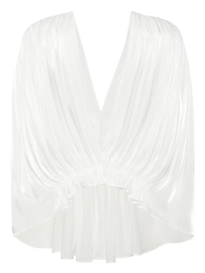 Draped Lamé Blouse