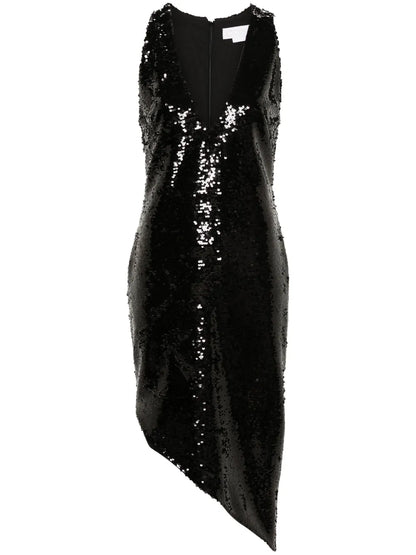 Sequin-Embellished Midi Dress