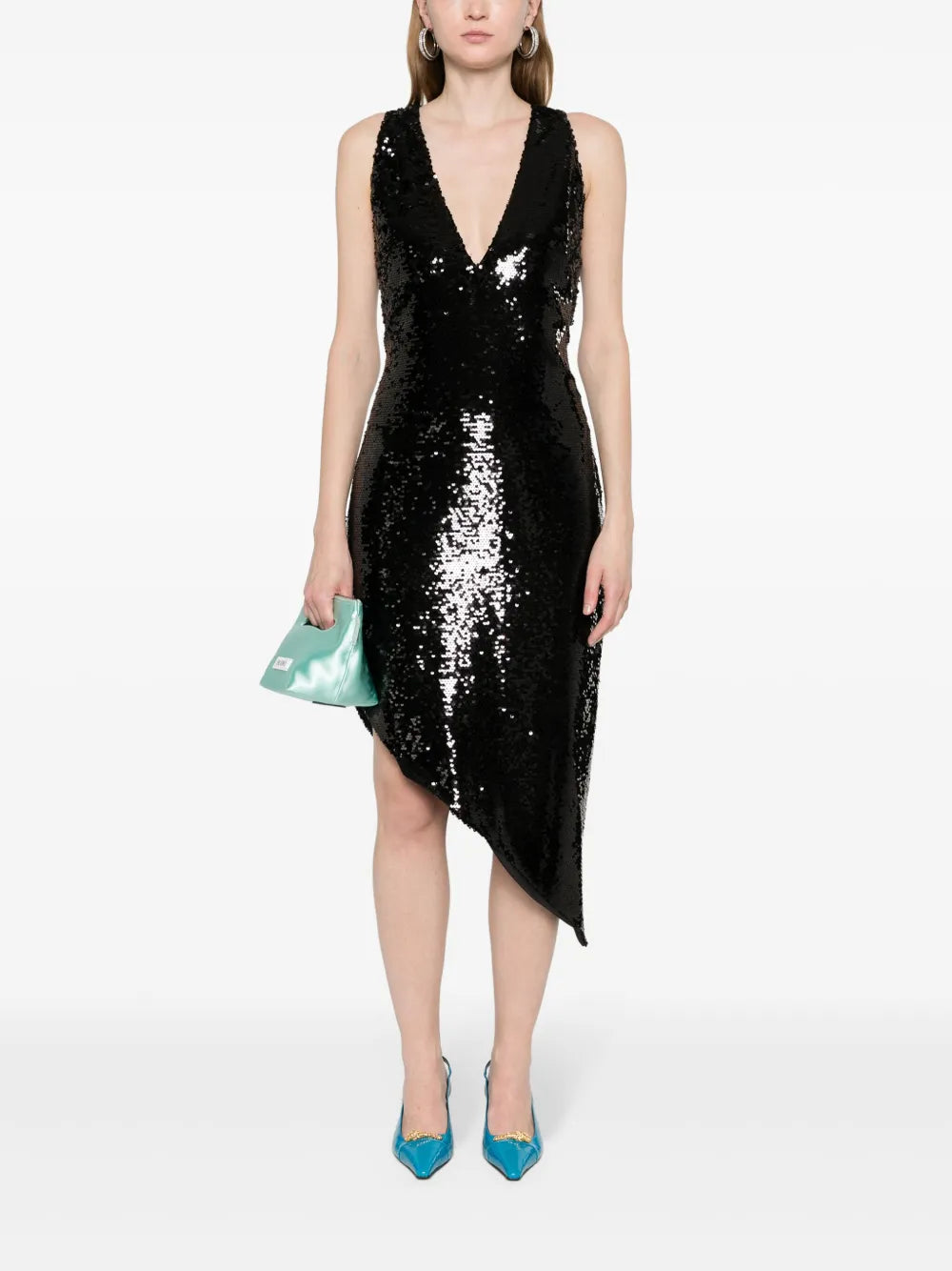 Sequin-Embellished Midi Dress