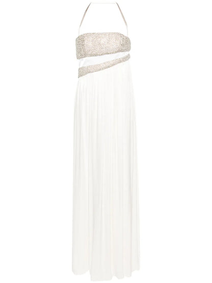 Crystal-Embellished Strapless Dress