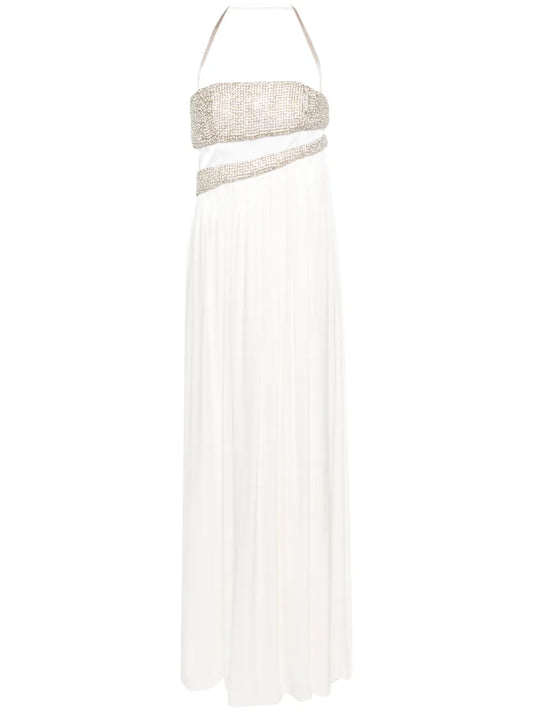 Crystal-Embellished Strapless Dress