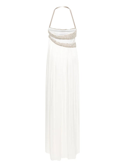 Crystal-Embellished Strapless Dress