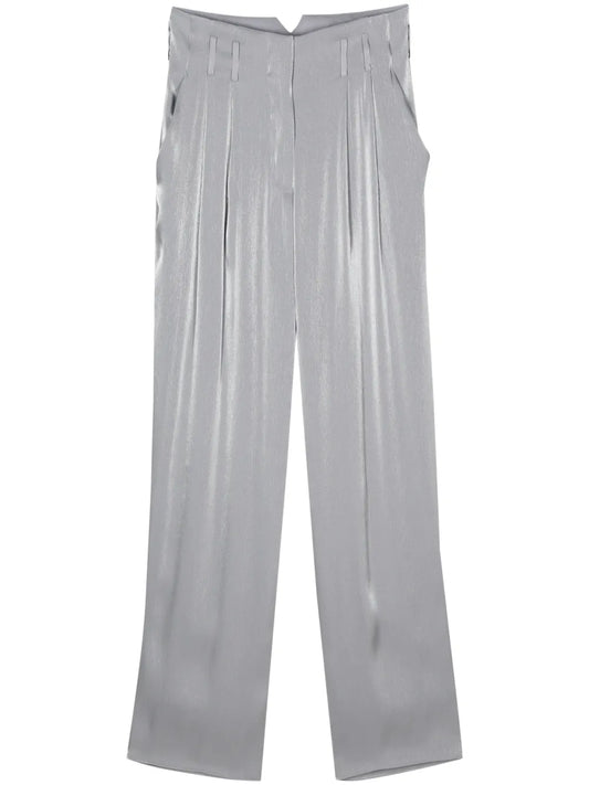 Straight-Leg Lamé Trousers
