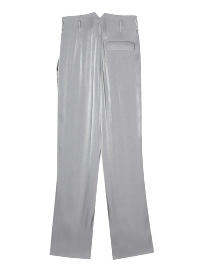Straight-Leg Lamé Trousers