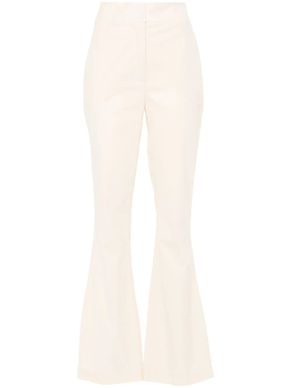 Crinkled-Finish Flared Trousers