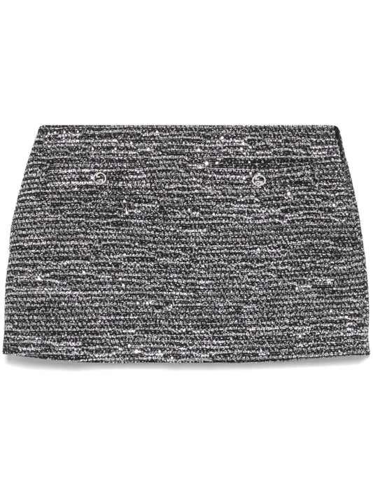 Striped Tweed Mini Skirt