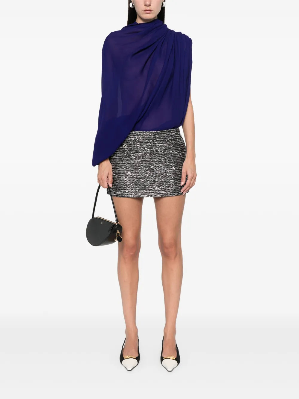 Striped Tweed Mini Skirt