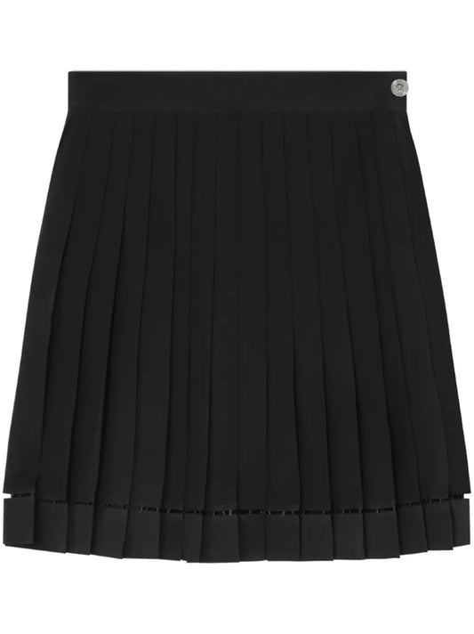 Pleated Silk Mini Skirt