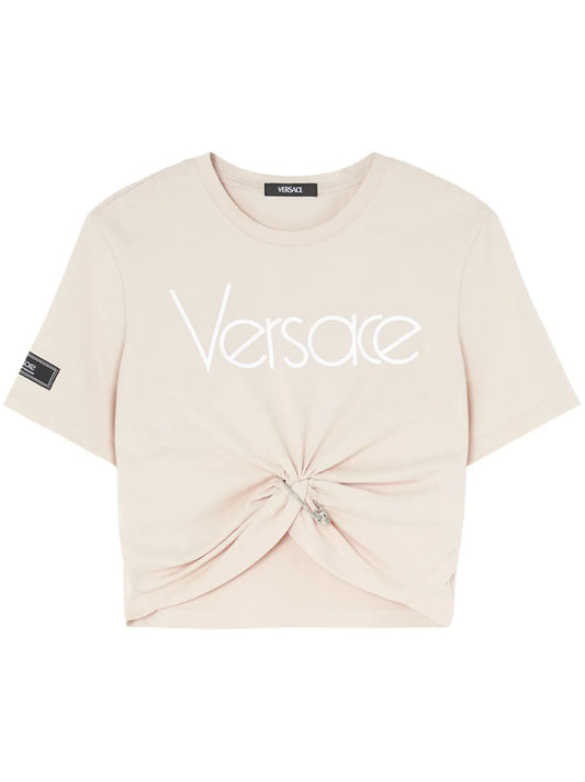 Safety Pin Cropped T-Shirt