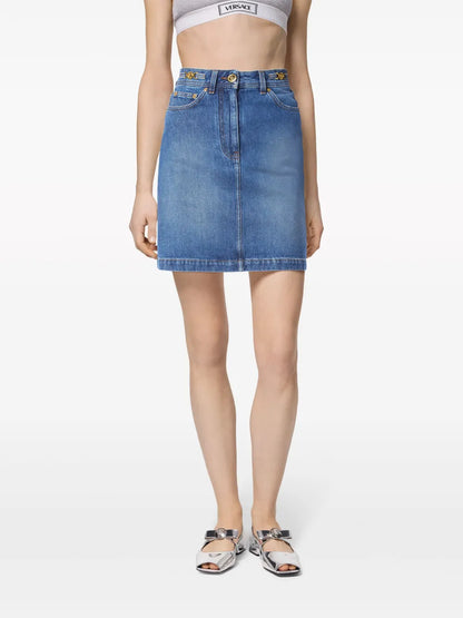 A-Line Denim Mini Skirt