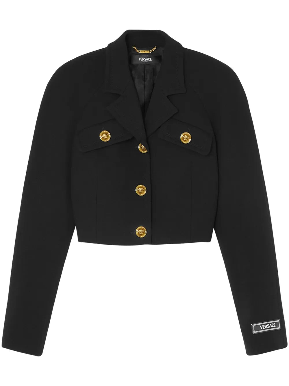 Medusa Head-Buttons Cropped Jacket