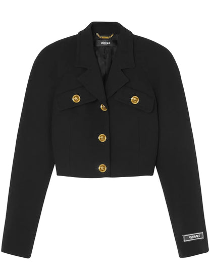 Medusa Head-Buttons Cropped Jacket