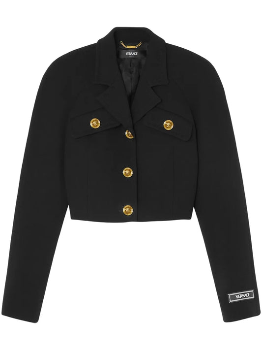 Medusa Head-Buttons Cropped Jacket