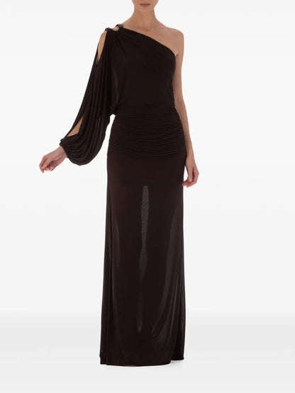 Farah One-Shoulder Gown