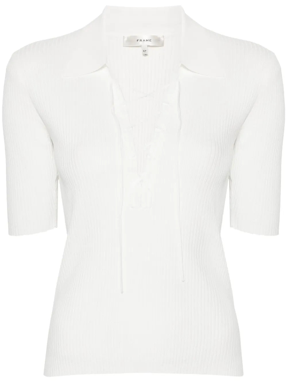 Lace-Up Ribbed Top
