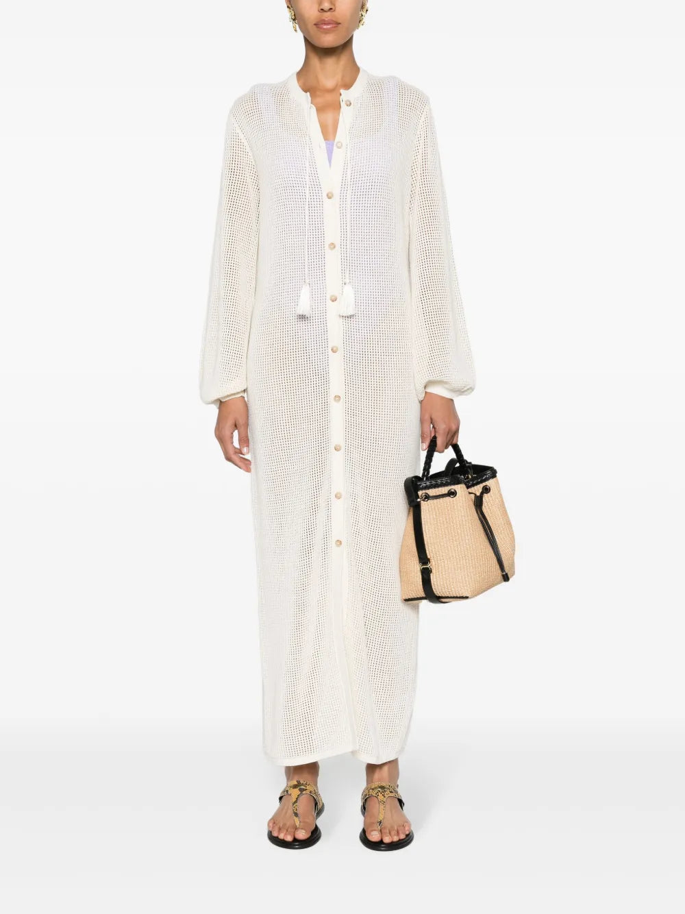 Crochet-Knit Maxi Kaftan