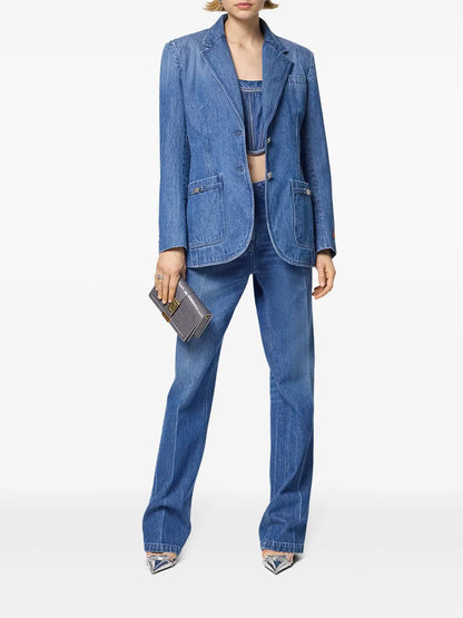Single-Breasted Denim Blazer
