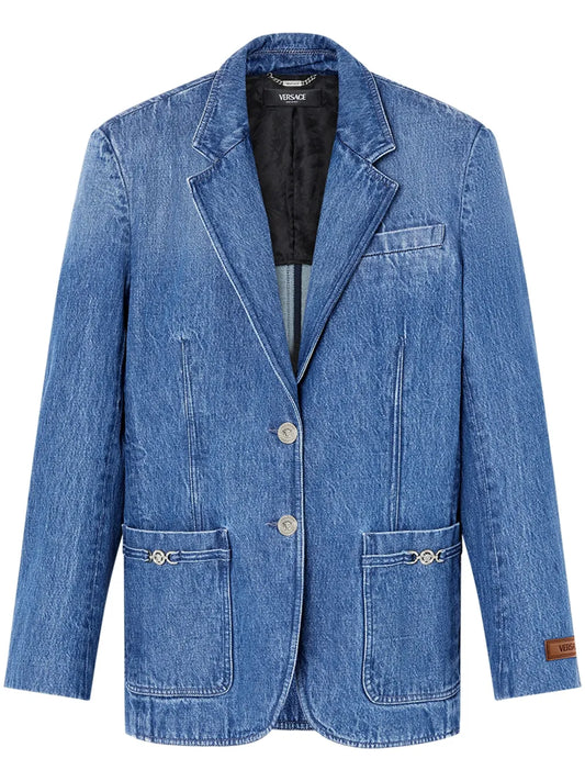 Single-Breasted Denim Blazer