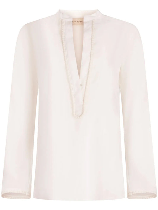 Shera Split-Collar Blouse