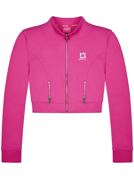 Logo-Print Cropped Track Jacket