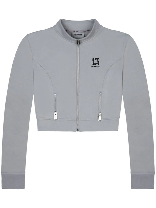 Logo-Print Cropped Track Jacket