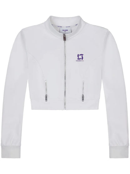 Logo-Print Cropped Track Jacket