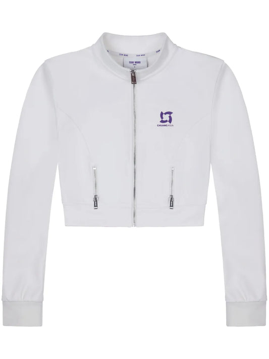 Logo-Print Cropped Track Jacket