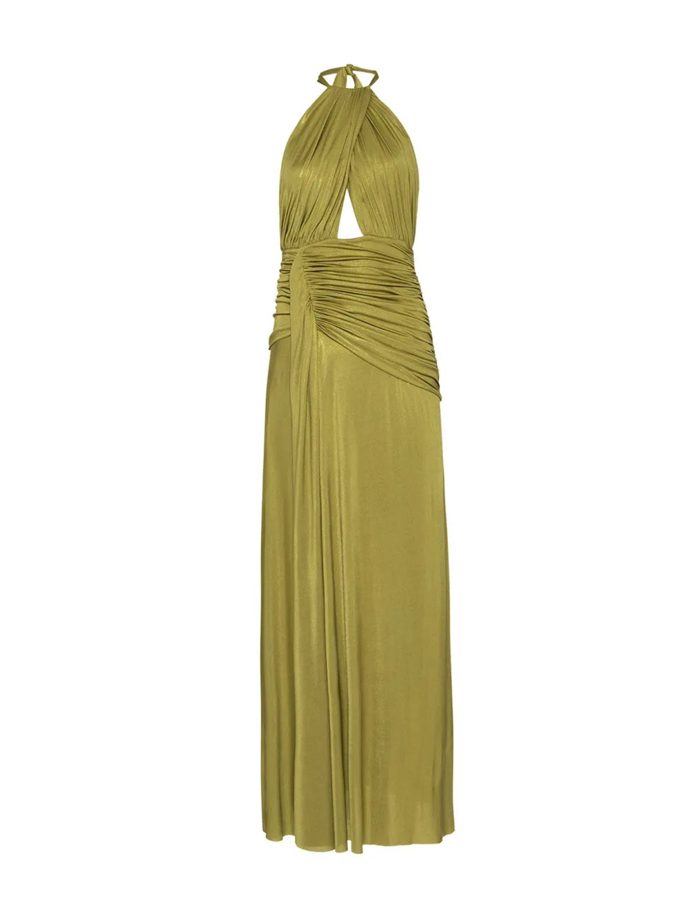 Ruched Halterneck Maxi Dress